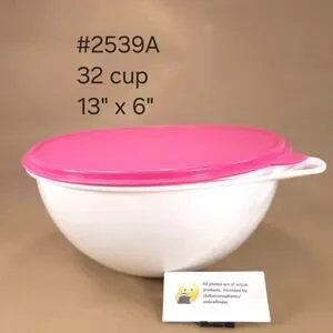 Tupperware | Kitchen | Tupperware Thatsa 32 Cup Mixing Bowl White Pink ...